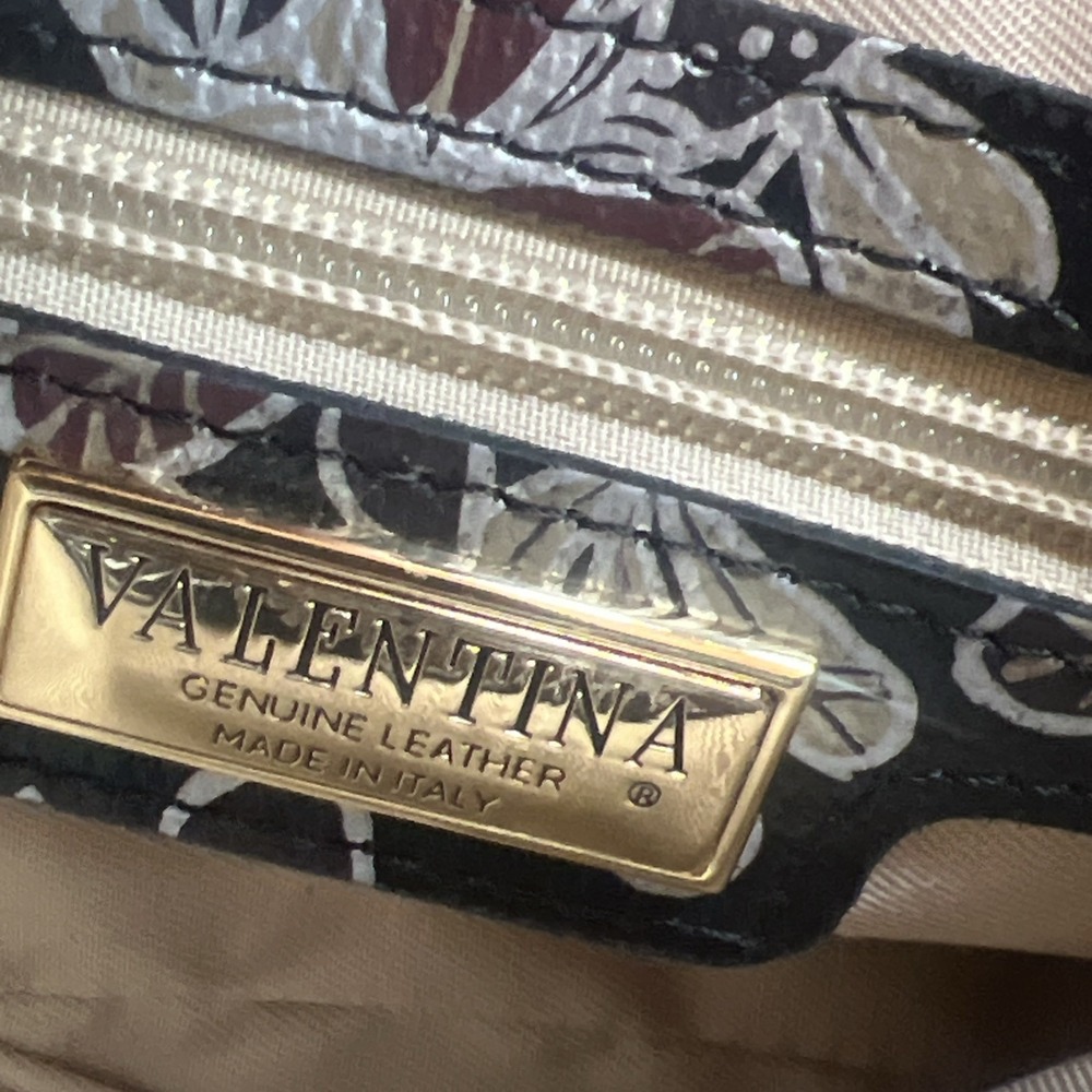 VALENTINA Italy Floral Print Leather Crossbody Bag - Picture 6 of 9